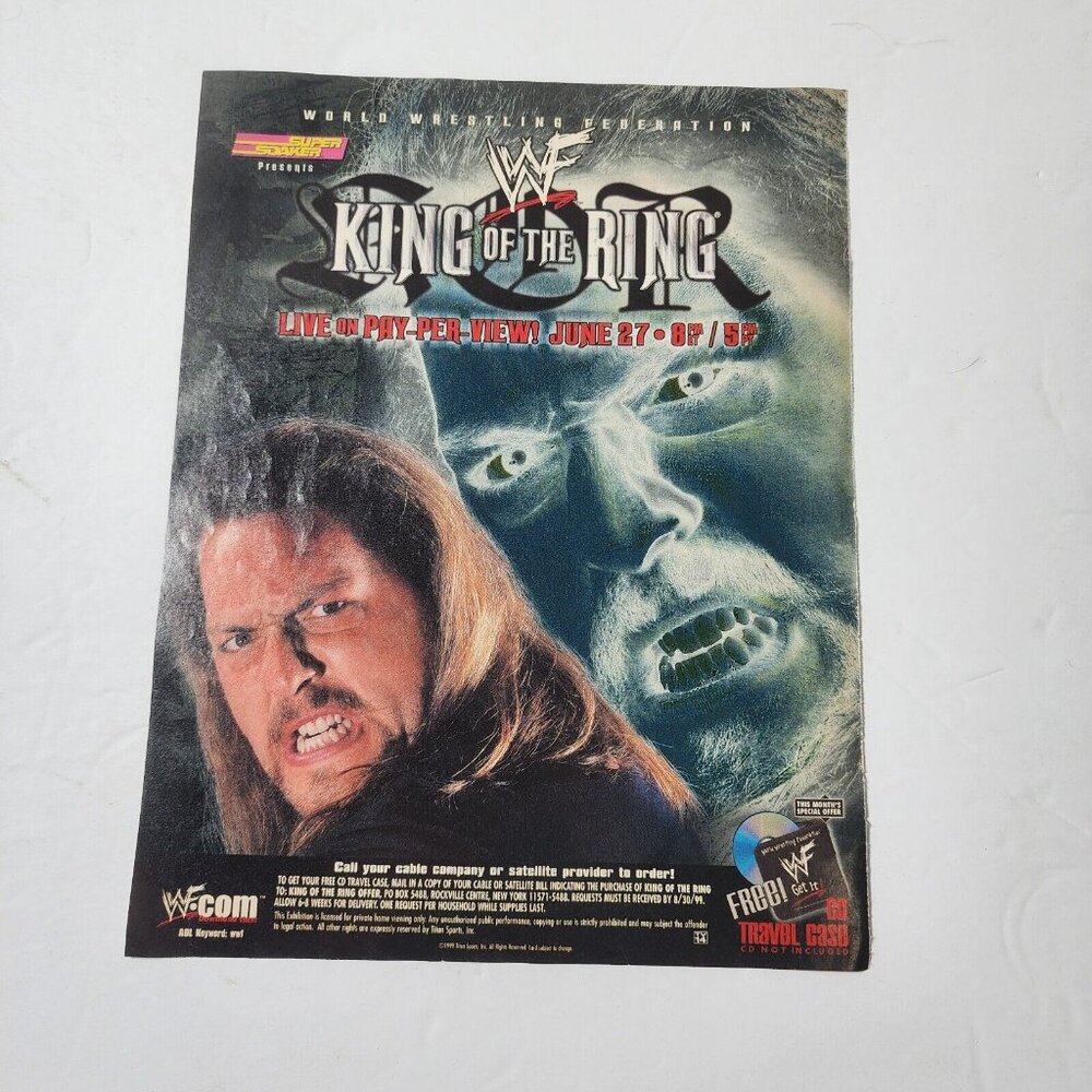 Vintage Print Ad WWF King of the Ring The Big Show 1999 Poster Wrestling 8x10.5